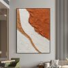 Handmade Textured Blush White and Brown Acrylic Painting Oversized Art Brush Stroke Modern Wall Art Extra Large Handmade Painting on Canvas Frameless