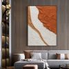 Handmade Textured Blush White and Brown Acrylic Painting Oversized Art Brush Stroke Modern Wall Art Extra Large Handmade Painting on Canvas Frameless