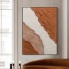 Handmade Textured Blush White and Brown Acrylic Painting Oversized Art Brush Stroke Modern Wall Art Extra Large Handmade Painting on Canvas Frameless