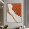 Handmade Textured Blush White and Brown Acrylic Painting Oversized Art Brush Stroke Modern Wall Art Extra Large Handmade Painting on Canvas Frameless