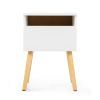 Set of 2 Modern Nightstand, Bedroom Endtable with Drawer, Shelf, Bedside Furniture for Living Room,