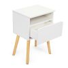 Set of 2 Modern Nightstand, Bedroom Endtable with Drawer, Shelf, Bedside Furniture for Living Room,