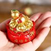 1pc; Pot Of Golden Car Ornament (2.28"√ó1.97"√ó1.97"); Home Decoration; Holiday Birthday Gifts