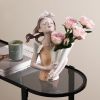 Modern Decorative Artificial Flower Vase Butterfly Girl Sculptures Interior Home Resin Ornaments Household Decoration Vases Hot