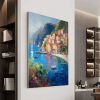 Hand Painted Oil Painting Original Mediterranean Landscape Oil Painting on canvas Coastal Beach Texture Oil Painting Acrylic Coastal Wall Art Decor fo