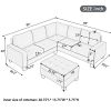 Sectional Corner Sofa L-shape Couch Space Saving with Storage Ottoman &amp; Cup Holders Design for Large Space Dorm Apartment