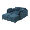 [VIDEO provided] [New] 109*54.7" Chenille Modular Sectional Sofa,U Shaped Couch with Adjustable Armrests and Backrests,6 Seat Reversible Sofa Bed with