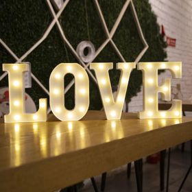 Alphabet Letter LED Lights Luminous Number Lamp Decor Battery Night Light for home Wedding Birthday Christmas party Decoration (Type: A)