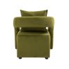 House hold Accent Chair with Ottoman, Mid Century Modern Barrel Chair Upholstered Club Tub Round Arms Chair for Living Room