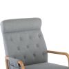 COOLMORE Rocking Chair With Ottoman, Mid-Century Modern Upholstered Fabric Rocking Armchair, Rocking Chair Nursery with Thick Padded Cushion, High Bac