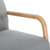 COOLMORE Rocking Chair With Ottoman, Mid-Century Modern Upholstered Fabric Rocking Armchair, Rocking Chair Nursery with Thick Padded Cushion, High Bac