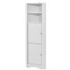 Tall Bathroom Corner Cabinet;  Freestanding Storage Cabinet with Doors and Adjustable Shelves;  MDF Board