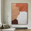 Handmade Textured Blush White and Brown Acrylic Painting Oversized Art Brush Stroke Modern Wall Art Extra Large Handmade Painting on Canvas Frameless