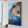 Hand Painted Oil Painting Original Mediterranean Landscape Oil Painting on canvas Coastal Beach Texture Oil Painting Acrylic Coastal Wall Art Decor fo