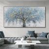 Hand Painted Oil Painting Oil Painting on Canvas Tree Blue Abstract Trees Landscape Modern Oil Painting Original Hand Painted Painting Modern Art