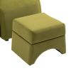 House hold Accent Chair with Ottoman, Mid Century Modern Barrel Chair Upholstered Club Tub Round Arms Chair for Living Room