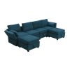 [VIDEO provided] [New] 109*54.7" Chenille Modular Sectional Sofa,U Shaped Couch with Adjustable Armrests and Backrests,6 Seat Reversible Sofa Bed with