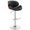 Black and Chrome Adjustable Bar Stool